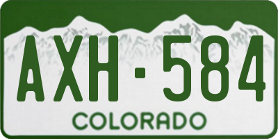 CO license plate AXH584