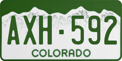 CO license plate AXH592
