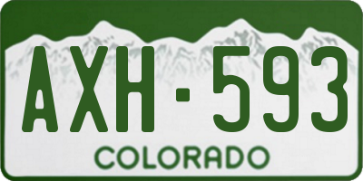 CO license plate AXH593
