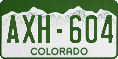 CO license plate AXH604
