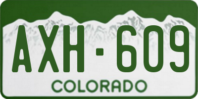 CO license plate AXH609