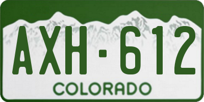 CO license plate AXH612