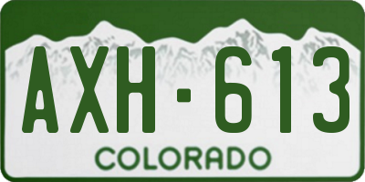 CO license plate AXH613