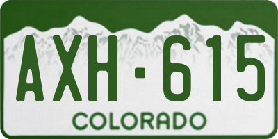 CO license plate AXH615
