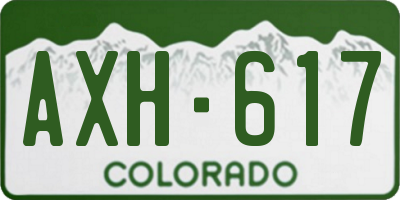 CO license plate AXH617