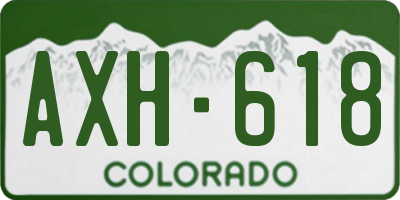 CO license plate AXH618