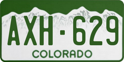 CO license plate AXH629