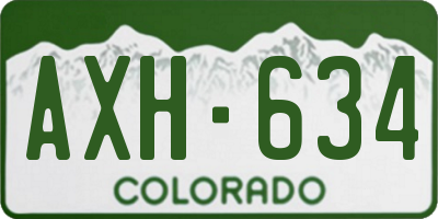 CO license plate AXH634