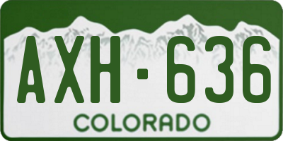 CO license plate AXH636