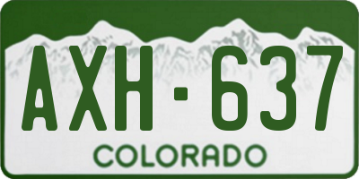 CO license plate AXH637