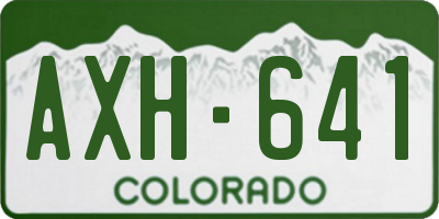 CO license plate AXH641
