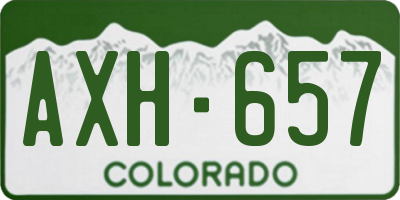 CO license plate AXH657