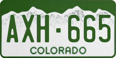CO license plate AXH665