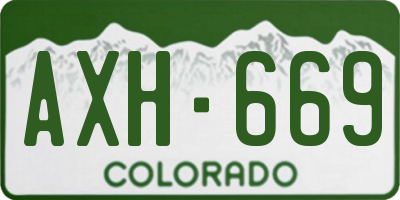 CO license plate AXH669