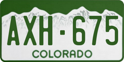 CO license plate AXH675