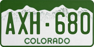 CO license plate AXH680