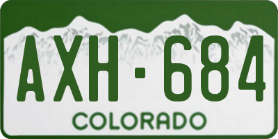 CO license plate AXH684