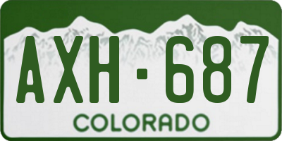 CO license plate AXH687