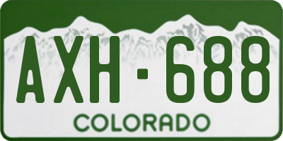 CO license plate AXH688