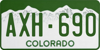 CO license plate AXH690