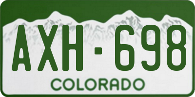 CO license plate AXH698