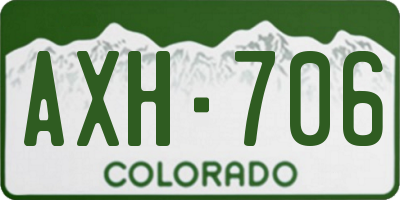 CO license plate AXH706