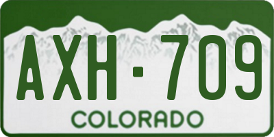 CO license plate AXH709