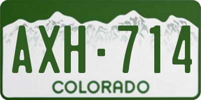 CO license plate AXH714