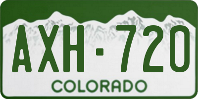 CO license plate AXH720