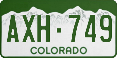 CO license plate AXH749