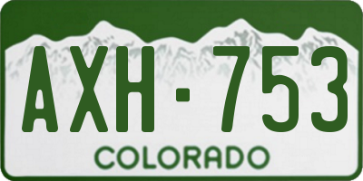 CO license plate AXH753