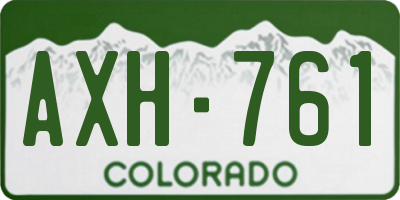 CO license plate AXH761