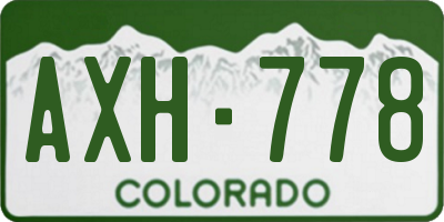 CO license plate AXH778