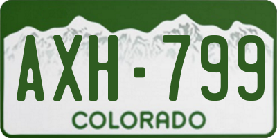 CO license plate AXH799