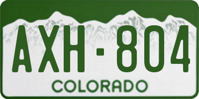 CO license plate AXH804