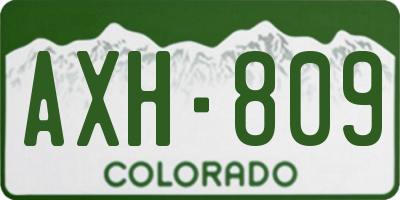 CO license plate AXH809