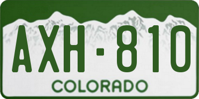 CO license plate AXH810