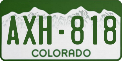 CO license plate AXH818
