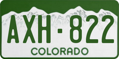 CO license plate AXH822