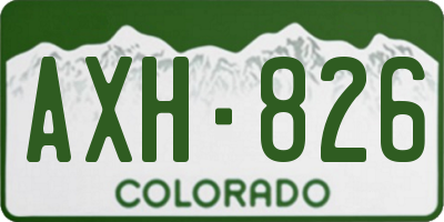 CO license plate AXH826