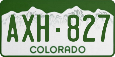 CO license plate AXH827