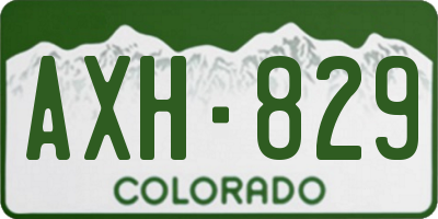 CO license plate AXH829