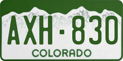 CO license plate AXH830