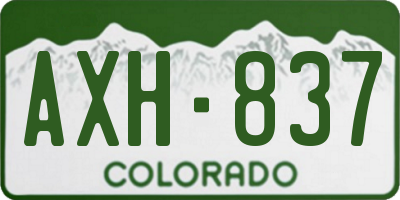CO license plate AXH837