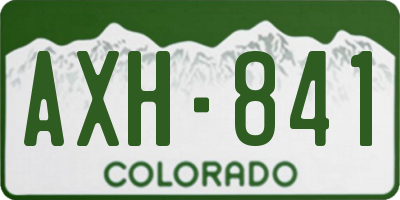 CO license plate AXH841