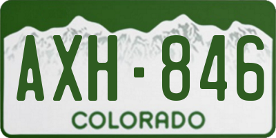 CO license plate AXH846