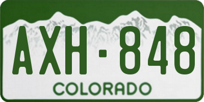 CO license plate AXH848