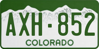 CO license plate AXH852