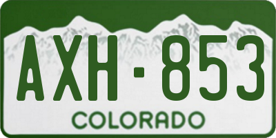 CO license plate AXH853
