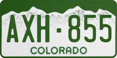CO license plate AXH855